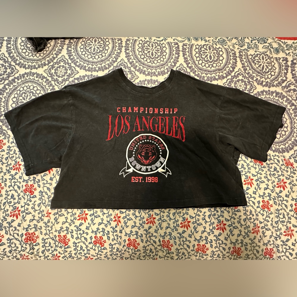 Black and Red Graphic Tee Short Sleeve